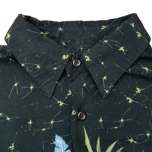Puritan Vintage Hawaiian Print Casual Shirt M Button Down Short Sleeve Black - Picture 4 of 5